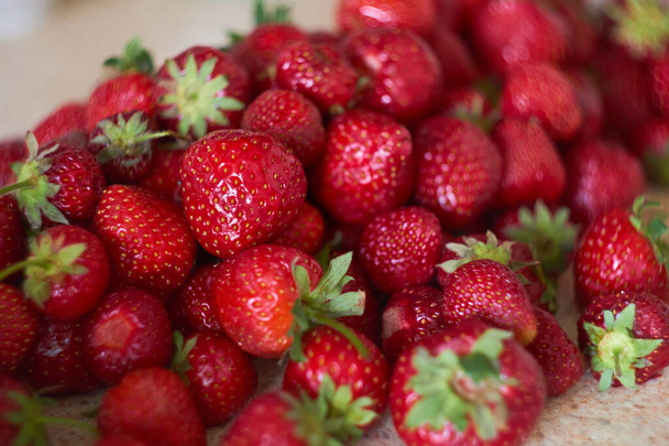 Fresh red strawberry in red color - Foto, immagini