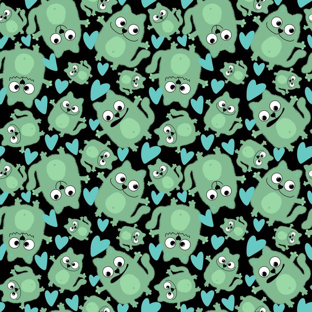 Animals seamless cats pattern for fabrics and textiles and packaging and gifts and cards and linens and kids - Valokuva, kuva