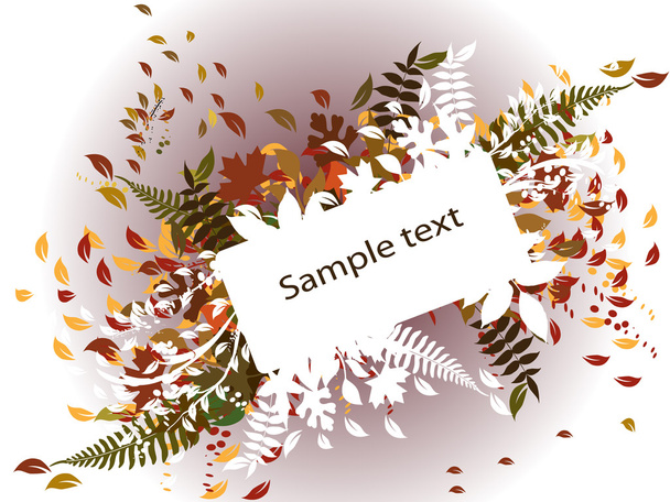 Autumn background with border for text - Vector, Imagen