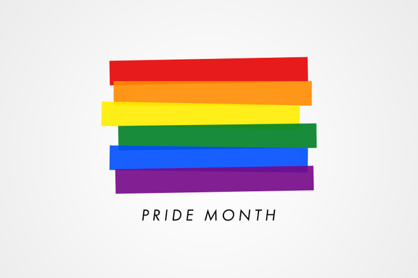 Haziranda Gay Gurur Ayı. LGBTQ çok renkli gökkuşağı bayrağı. Gay onur konsepti tasarım arka planının orijinal renk sembolü, illüstrasyon pankartı - Fotoğraf, Görsel