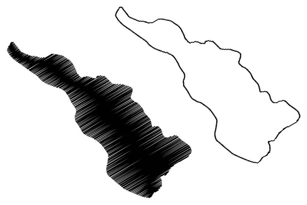 Zieglerův ostrov (Rusko, Ruská federace, souostroví Franz Josefa) mapa vektorová ilustrace, načmáraná mapa Ostrov Tsiglera - Vektor, obrázek