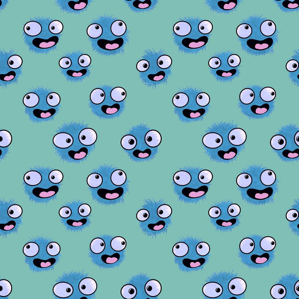 Kids seamless aliens monsters pattern for textiles and packaging and gifts and cards and linens and wrapping paper - 写真・画像