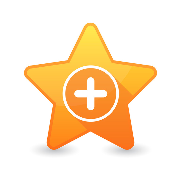 Isolated star icon with a sum sign - Vector, Image