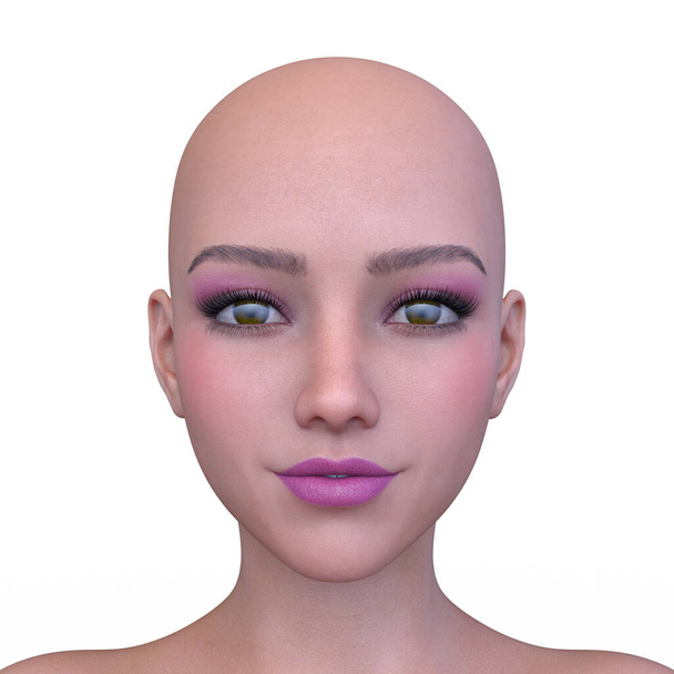 3D rendering of a woman's face close-up - Foto, imagen