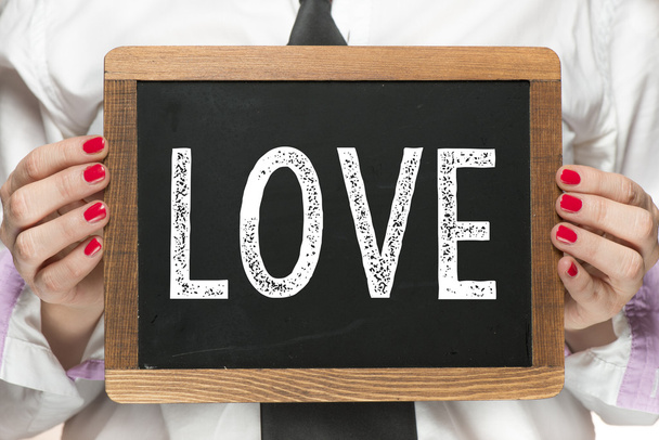 Krijtbord met woord liefde - Foto, afbeelding