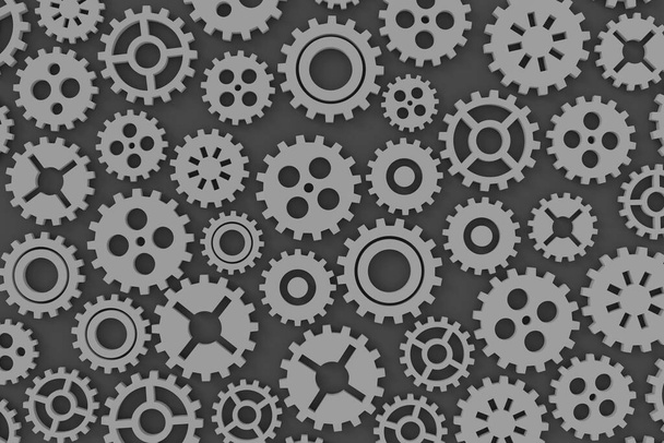 Gears background. 3D rendering. - Photo, Image