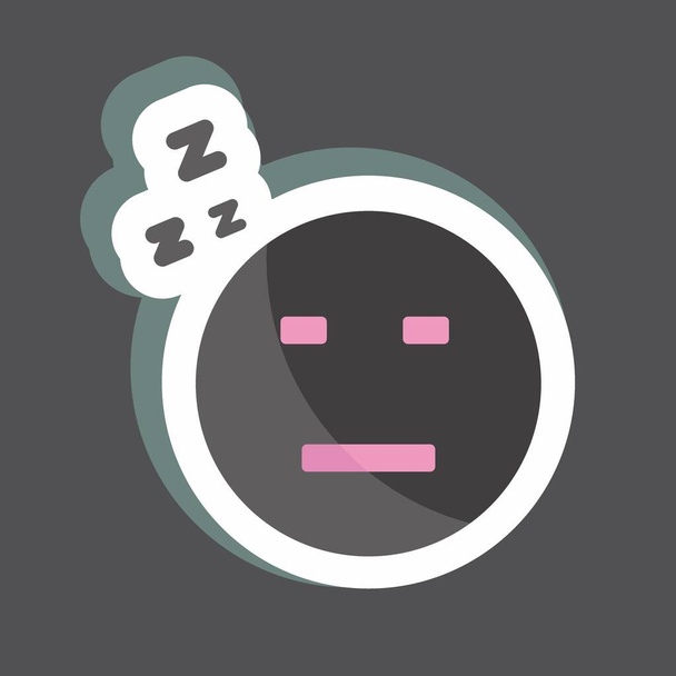 Sticker Emoticon Sleepy I. suitable for Emoticon symbol. simple design editable. design template vector. simple symbol illustration - Vecteur, image