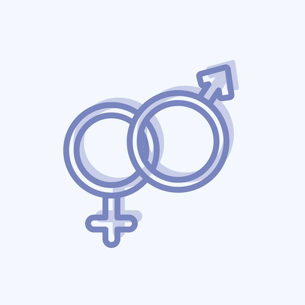 Icono masculino y femenino. adecuado para el símbolo de boda. estilo de dos tonos. diseño simple editable. diseño plantilla vector. ilustración de símbolo simple - Vector, Imagen