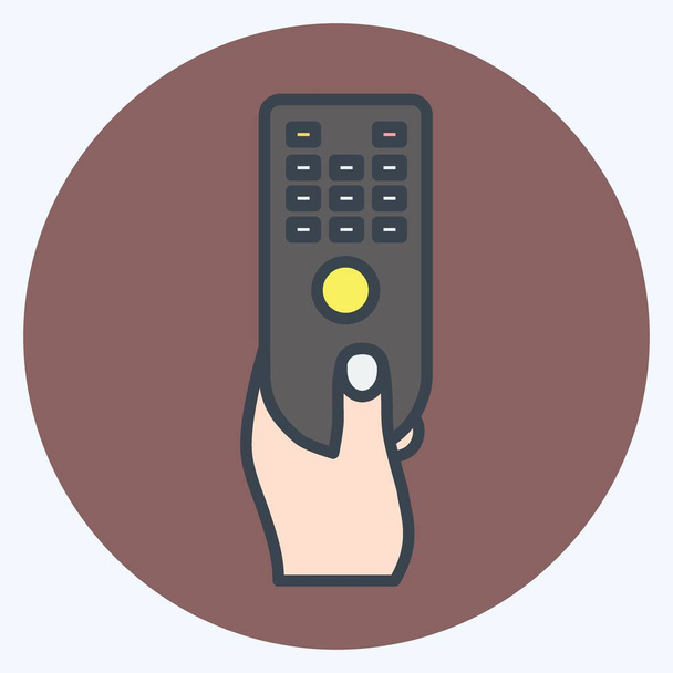 Icon Holding Remote. suitable for Hand Actions symbol. color mate style. simple design editable. design template vector. simple symbol illustration - Vecteur, image