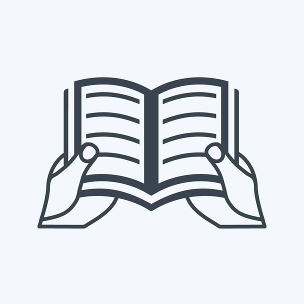 Ikoon Holding Boek. geschikt voor Hand Acties symbool. glyph stijl. eenvoudig ontwerp bewerkbaar. ontwerp template vector. eenvoudige symbool illustratie - Vector, afbeelding
