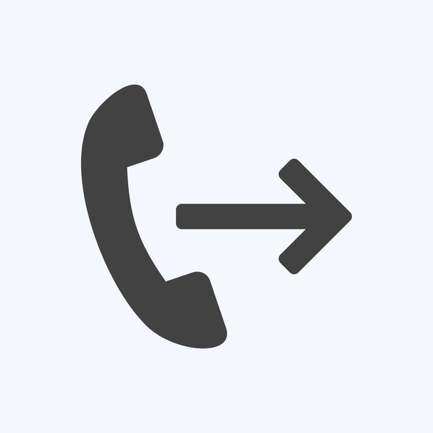 Icono Desvío de llamadas. adecuado para el símbolo de aplicaciones móviles. estilo glifo. diseño simple editable. diseño plantilla vector. ilustración de símbolo simple - Vector, imagen