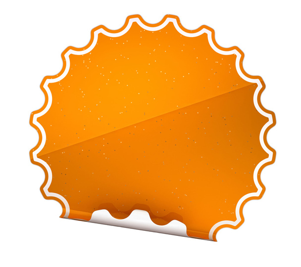 Etiqueta engomada o etiqueta hamosa redonda naranja manchada
 - Foto, imagen