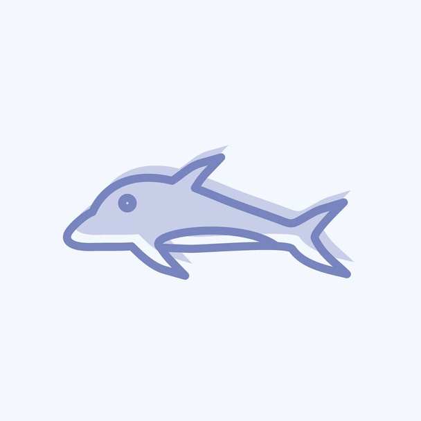 Icon Dolphin. suitable for Sea symbol. two tone style. simple design editable. design template vector. simple symbol illustration - Вектор, зображення