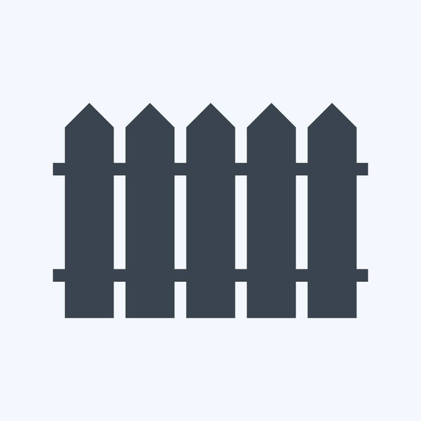 Icon Fence. suitable for garden symbol. glyph style. simple design editable. design template vector. simple symbol illustration - Vettoriali, immagini