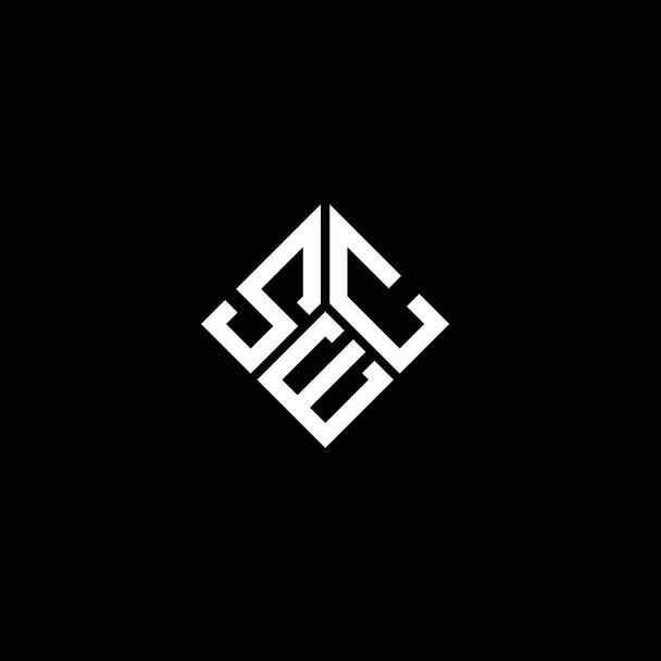SEC-Logo-Design auf schwarzem Hintergrund. SEC kreative Initialen Brief Logo-Konzept. Briefgestaltung der SEC. - Vektor, Bild