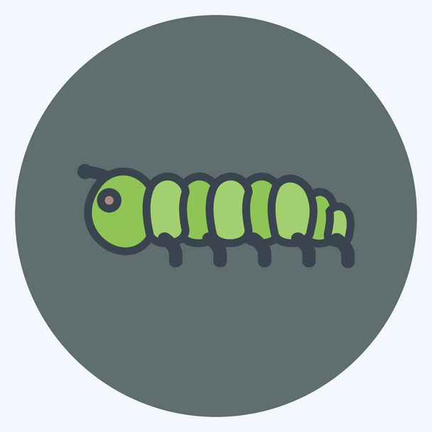 Icon Caterpillar. suitable for Animal symbol. color mate style. simple design editable. design template vector. simple symbol illustration - Vector, Image