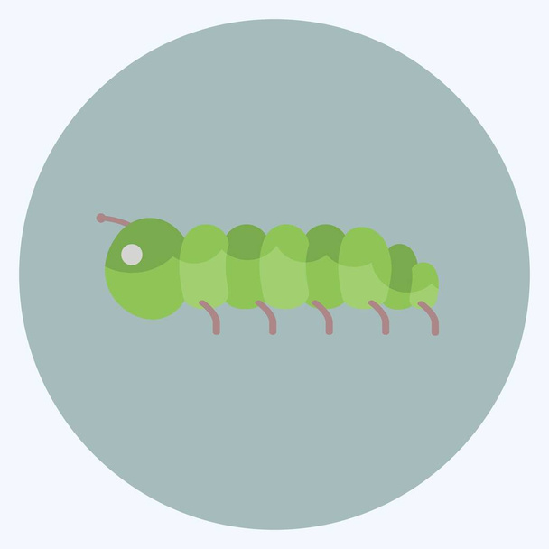 Icon Caterpillar. suitable for Animal symbol. flat style. simple design editable. design template vector. simple symbol illustration - Вектор,изображение