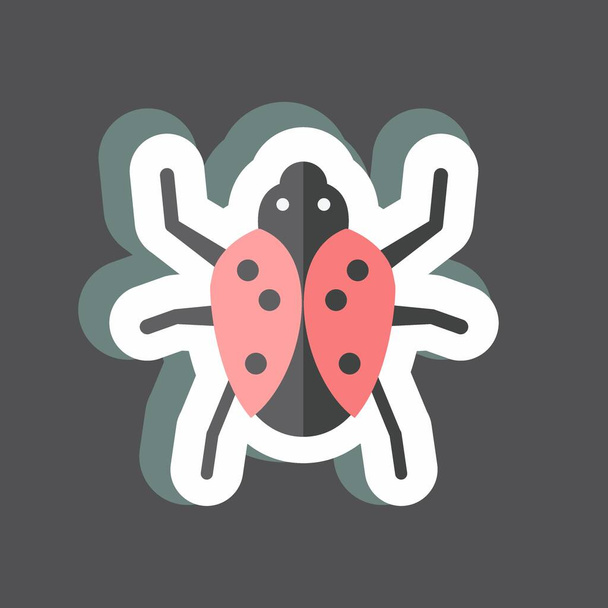 Sticker Bug. suitable for Animal symbol. simple design editable. design template vector. simple symbol illustration - Vector, imagen