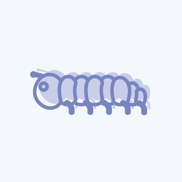 Icon Caterpillar. suitable for Animal symbol. two tone style. simple design editable. design template vector. simple symbol illustration - Vecteur, image