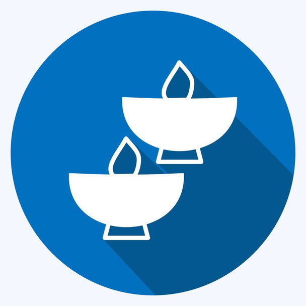 Icon Lighted Bowls. suitable for Spa symbol. long shadow style. simple design editable. design template vector. simple symbol illustration - Vector, Image