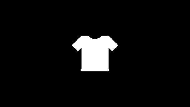 Weißes Bild von T-Shirt auf schwarzem Hintergrund. - Filmmaterial, Video