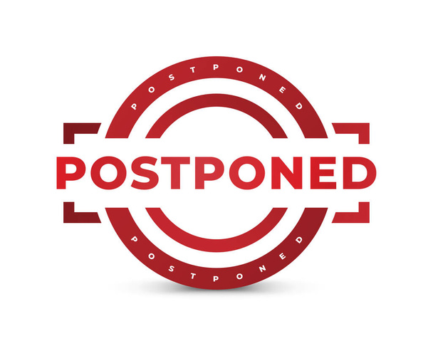 Postponed Sign or Stamp Isolated on White Background. Delay or Pending Mark. Postpone Notification Badge - Вектор,изображение