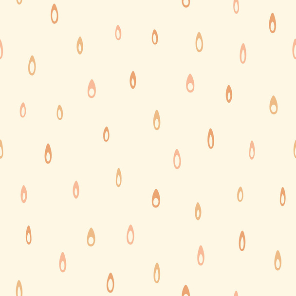 Doodle rain drops repeat pattern. Skin color hand drawn tear seamless background. - Vector, Image