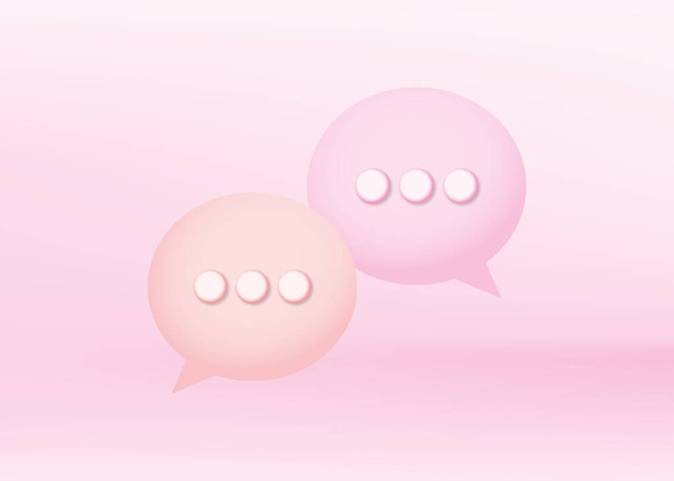 Two bubble talk or comment sign symbol on pink background. 3d - Photo, Image