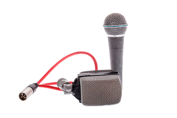 Studio nagrań grupy mikrofonów dla wokal  - Zdjęcie, obraz