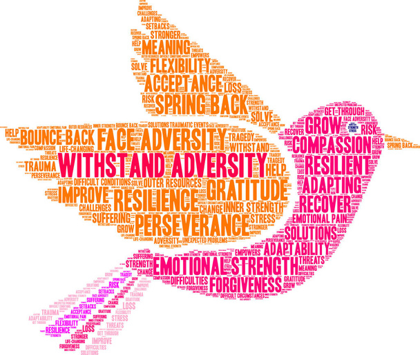 Withstand Adversity word cloud on a white background.  - Vector, Image
