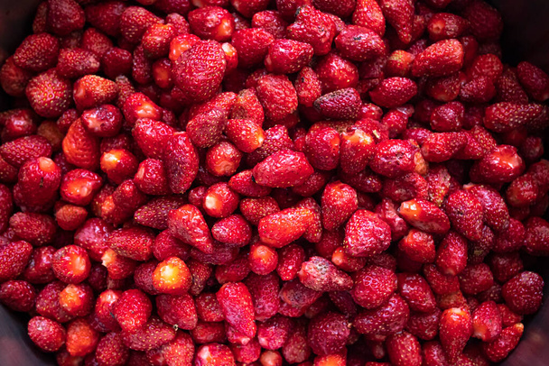 isolated background of fresh strawberries,new harvest. - Photo, image