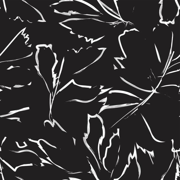 Кисть Штрихи Тропічний лист безшовний дизайн візерунка для модного текстилю, графіки та ремесел
 - Вектор, зображення