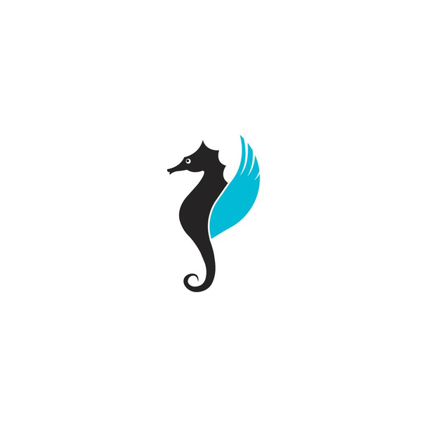 Deniz atı logo vektörü, illüstrasyon tasarım şablonu. - Vektör, Görsel