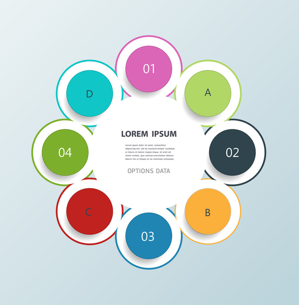 Minimal infographic circles design template - Вектор,изображение