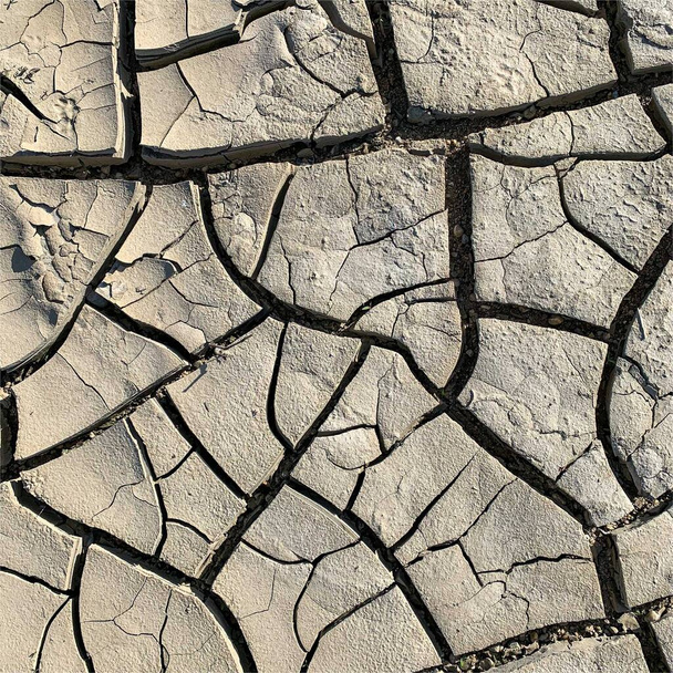 Cracked earth background. Dry ground surface with cracks. Mud cracks. - Photo, Image