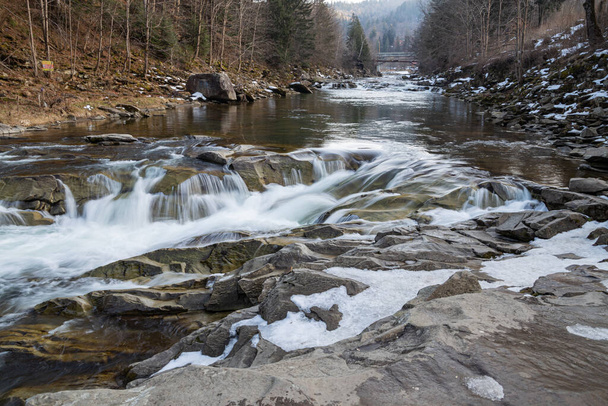 river rapids in the Carpathian mountains in Yaremche Ukraine - Foto, imagen