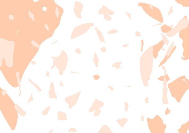 Terrazzo modern abstract template. Orange texture of classic italian flooring. Venetian terrazzo trendy vector backdrop Background made of stones, granite, quartz, marble, concrete.  - Вектор,изображение