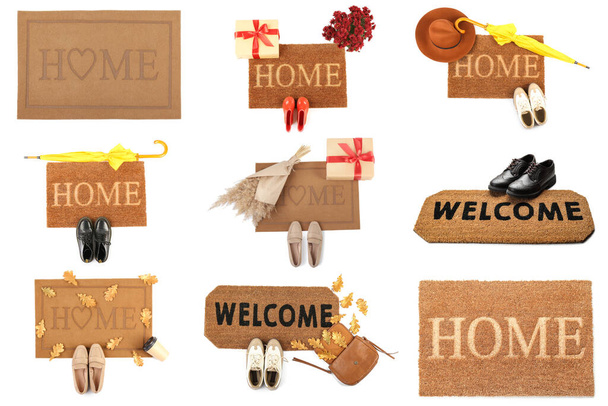Set of doormats on white background - Foto, immagini