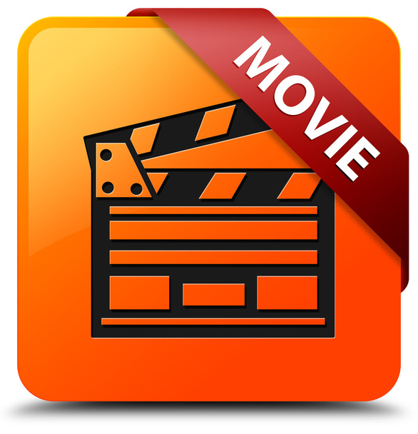 Movie glossy yellow square button - Photo, Image