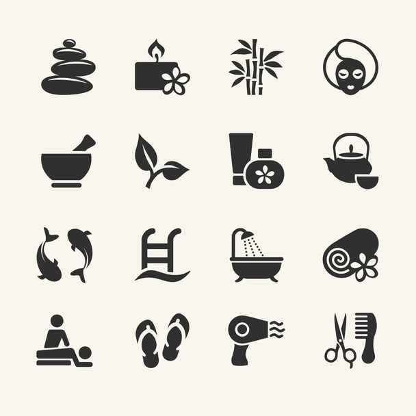 Conjunto de iconos de spa, vector de stock
 - Vector, Imagen