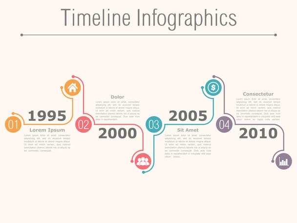 infografiche sulla linea temporale - Vettoriali, immagini