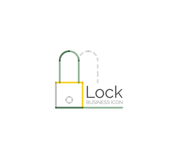 Línea de diseño minimalista logotipo de bloqueo
 - Vector, Imagen