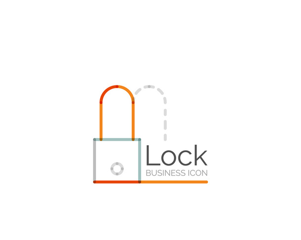 Lijn minimaal ontwerp logo lock - Vector, afbeelding
