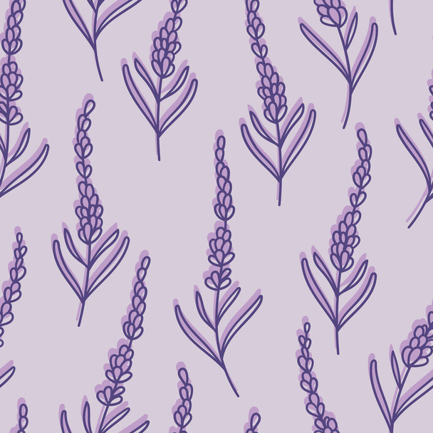 Lavendel bloemen elegant patroon, vector textuur, naadloze achtergrond - Vector, afbeelding