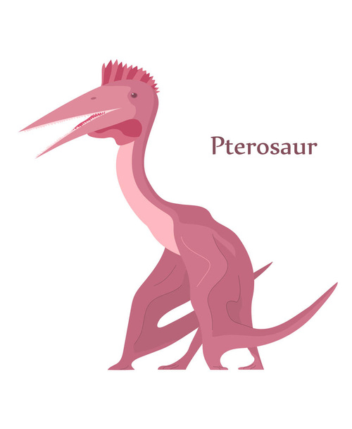Ancient flying big pangolin pterosaur. Predatory dinosaur of the Jurassic period. Prehistoric animal. Vector illustration isolated on white background - ベクター画像