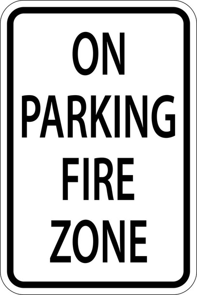 No Parking Fire Zone Sign On White Background - Vecteur, image