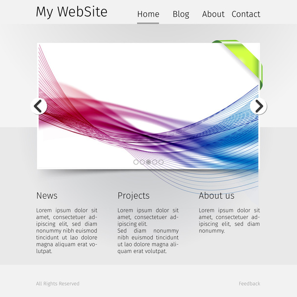 Plantilla de diseño del sitio web - versión en escala de grises
 - Vector, Imagen