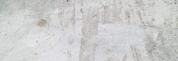 White concrete scratched, Panoramic white plaster wall surface - Photo, Image
