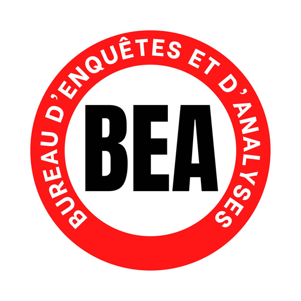 BEA bureau of enquiry and analysis for civil aviation safety called bureau d'enquetes et d'analyses pour la securite de l'aviation civile in french language - Photo, Image