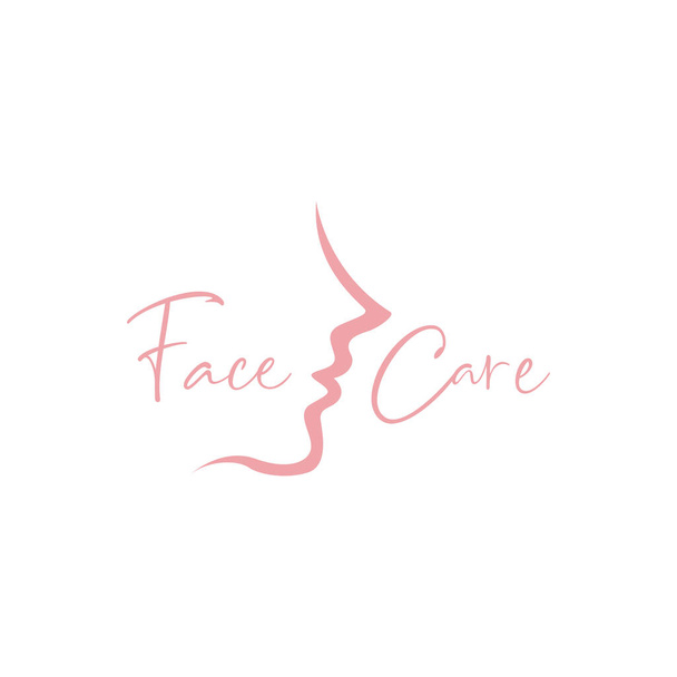 face shape women beauty care logo design vector graphic symbol icon illustration creative idea - Vector, imagen
